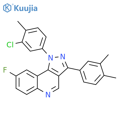 1-(3-chloro-4-methylphenyl)-3-(3,4-dimethylphenyl)-8-fluoro-1H-pyrazolo4,3-cquinoline structure