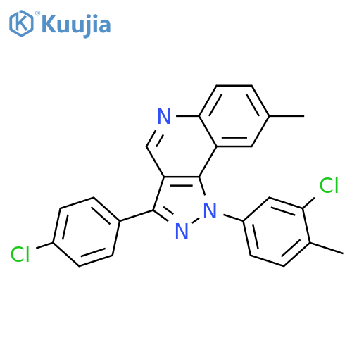 1-(3-chloro-4-methylphenyl)-3-(4-chlorophenyl)-8-methyl-1H-pyrazolo4,3-cquinoline structure
