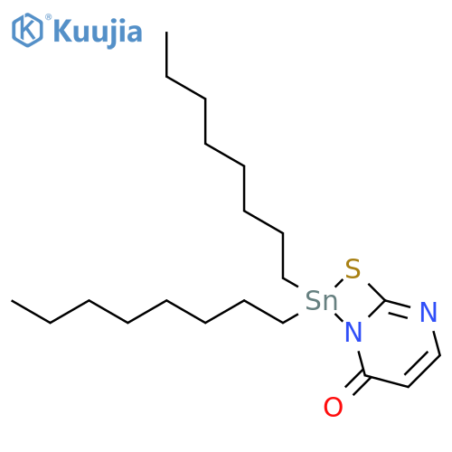 7-Thia-1,5-diaza-8-stannabicyclo[4.2.0]octa-3,5-dien-2-one, 8,8-dioctyl- structure