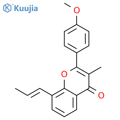 4H-1-Benzopyran-4-one, 2-(4-methoxyphenyl)-3-methyl-8-(1-propenyl)- structure