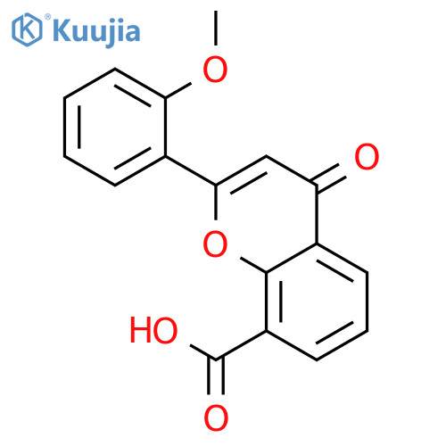 4H-1-Benzopyran-8-carboxylic acid, 2-(2-methoxyphenyl)-4-oxo- structure