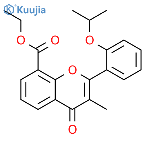 4H-1-Benzopyran-8-carboxylic acid, 3-methyl-2-[2-(1-methylethoxy)phenyl]-4-oxo-, ethyl ester structure
