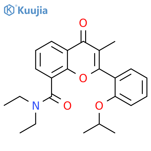 4H-1-Benzopyran-8-carboxamide, N,N-diethyl-3-methyl-2-[2-(1-methylethoxy)phenyl]-4-oxo- structure