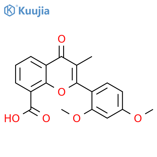4H-1-Benzopyran-8-carboxylic acid, 2-(2,4-dimethoxyphenyl)-3-methyl-4-oxo- structure
