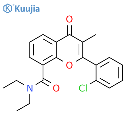 4H-1-Benzopyran-8-carboxamide, 2-(2-chlorophenyl)-N,N-diethyl-3-methyl-4-oxo- structure