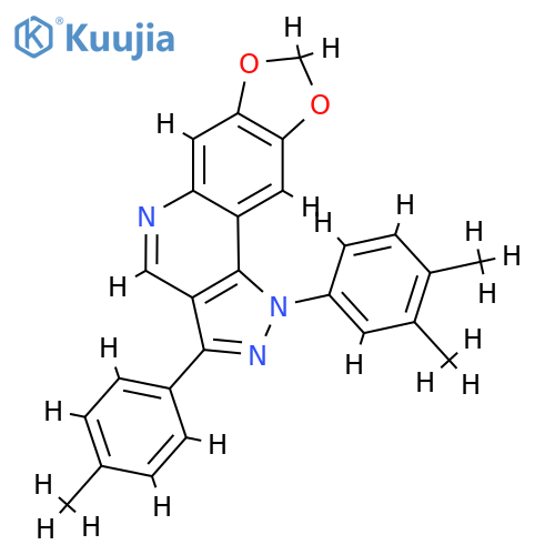 3-(3,4-dimethylphenyl)-5-(4-methylphenyl)-12,14-dioxa-3,4,8-triazatetracyclo7.7.0.0^{2,6}.0^{11,15}hexadeca-1(16),2(6),4,7,9,11(15)-hexaene structure