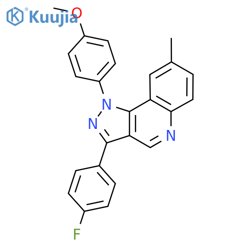3-(4-fluorophenyl)-1-(4-methoxyphenyl)-8-methyl-1H-pyrazolo4,3-cquinoline structure