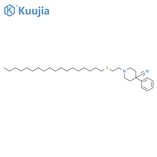 4-Piperidinecarbonitrile, 1-[2-(octadecylthio)ethyl]-4-phenyl- structure