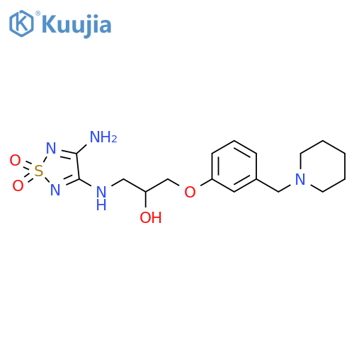 2-Propanol, 1-[(4-amino-1,1-dioxido-1,2,5-thiadiazol-3-yl)amino]-3-[3-(1-piperidinylmethyl)phenoxy]- structure
