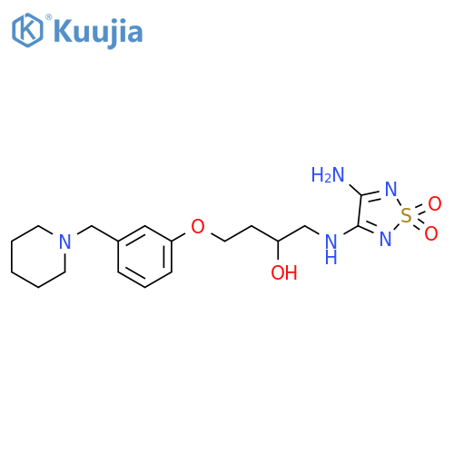 2-Butanol,1-[(4-amino-1,1-dioxido-1,2,5-thiadiazol-3-yl)amino]-4-[3-(1-piperidinylmethyl)phenoxy]- structure