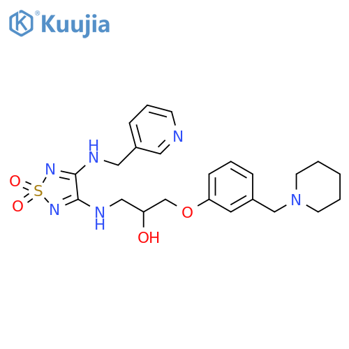 2-Propanol, 1-[[1,1-dioxido-4-[(3-pyridinylmethyl)amino]-1,2,5-thiadiazol-3-yl]amino]-3-[3-(1-piperidinylmethyl)phenoxy]- structure