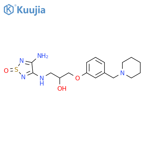 2-Propanol, 1-[(4-amino-1-oxido-1,2,5-thiadiazol-3-yl)amino]-3-[3-(1-piperidinylmethyl)phenoxy]- structure