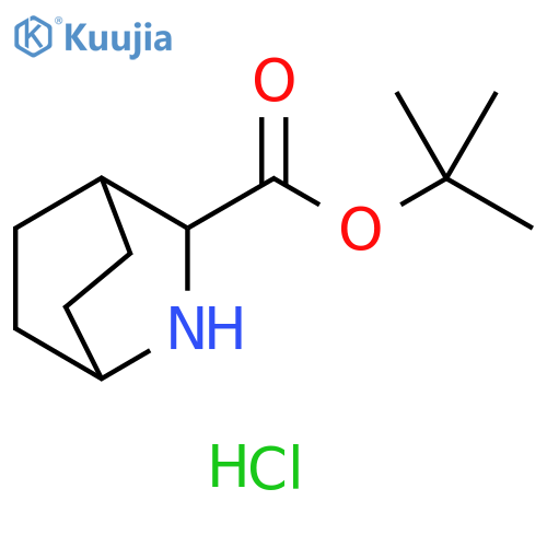 2-Azabicyclo[2.2.2]octane-3-carboxylic acid, 1,1-dimethylethyl ester, hydrochloride (1:1) structure