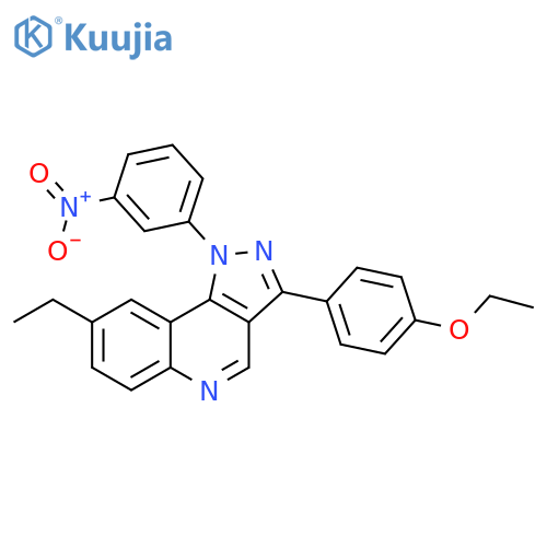 3-(4-ethoxyphenyl)-8-ethyl-1-(3-nitrophenyl)-1H-pyrazolo4,3-cquinoline structure