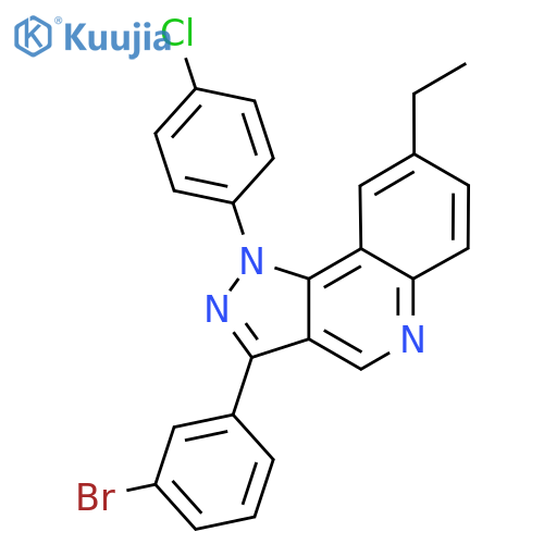 3-(3-bromophenyl)-1-(4-chlorophenyl)-8-ethyl-1H-pyrazolo4,3-cquinoline structure