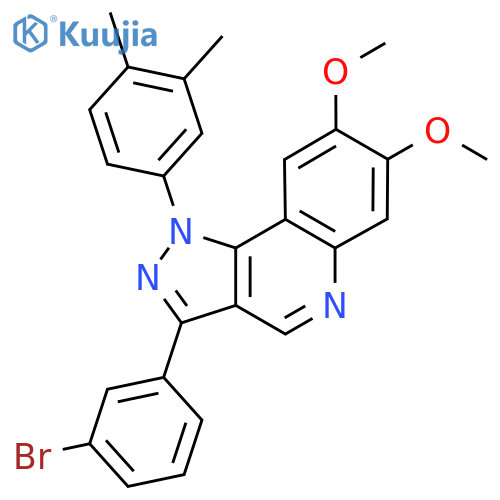 3-(3-bromophenyl)-1-(3,4-dimethylphenyl)-7,8-dimethoxy-1H-pyrazolo4,3-cquinoline structure