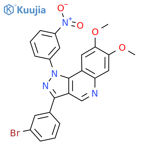 3-(3-bromophenyl)-7,8-dimethoxy-1-(3-nitrophenyl)-1H-pyrazolo4,3-cquinoline structure