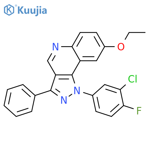 1-(3-chloro-4-fluorophenyl)-8-ethoxy-3-phenyl-1H-pyrazolo4,3-cquinoline structure