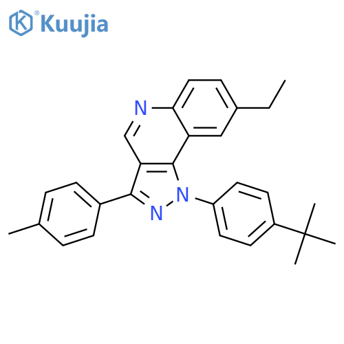 1-(4-tert-butylphenyl)-8-ethyl-3-(4-methylphenyl)-1H-pyrazolo4,3-cquinoline structure