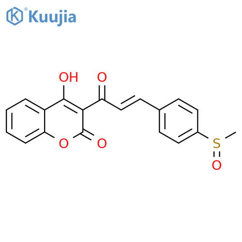 2H-1-Benzopyran-2-one, 4-hydroxy-3-[3-[4-(methylsulfinyl)phenyl]-1-oxo-2-propenyl]-, (E)- (9CI) structure