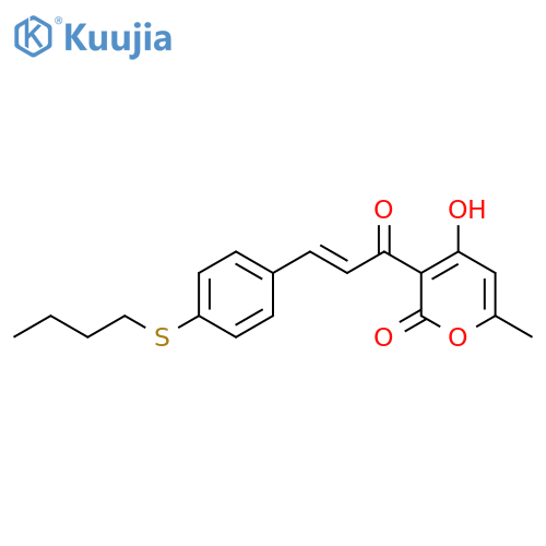 2H-Pyran-2-one, 3-[3-[4-(butylthio)phenyl]-1-oxo-2-propenyl]-4-hydroxy-6-methyl-, (E)- (9CI) structure