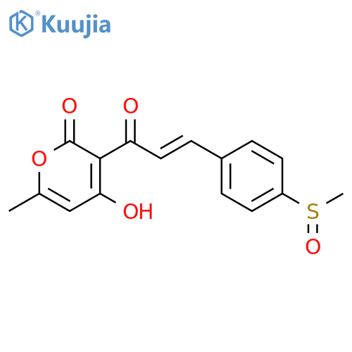 2H-Pyran-2-one, 4-hydroxy-6-methyl-3-[3-[4-(methylsulfinyl)phenyl]-1-oxo-2-propenyl]-, (E)- (9CI) structure