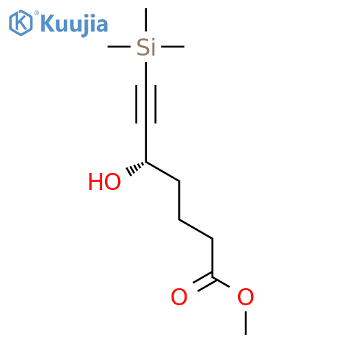6-Heptynoic acid, 5-hydroxy-7-(trimethylsilyl)-, methyl ester, (S)- structure