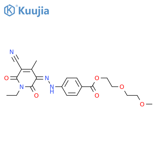 Benzoic acid,4-[(2Z)-2-(5-cyano-1-ethyl-1,6-dihydro-4-methyl-2,6-dioxo-3(2H)-pyridinylidene)hydrazinyl]-,2-(2-methoxyethoxy)ethyl ester structure