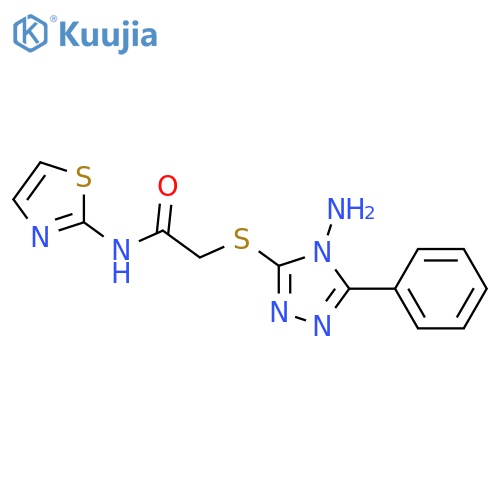 2-(4-amino-5-phenyl-4H-1,2,4-triazol-3-yl)sulfanyl-N-(1,3-thiazol-2-yl)acetamide structure