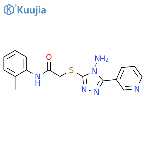 2-{4-amino-5-(pyridin-3-yl)-4H-1,2,4-triazol-3-ylsulfanyl}-N-(2-methylphenyl)acetamide structure