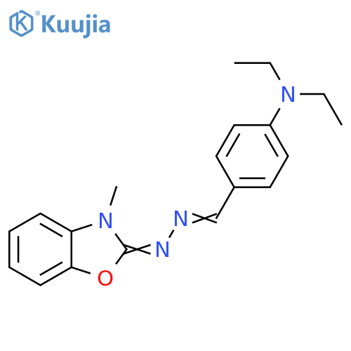 Benzaldehyde, 4-(diethylamino)-, 2-(3-methyl-2(3H)-benzoxazolylidene)hydrazone structure