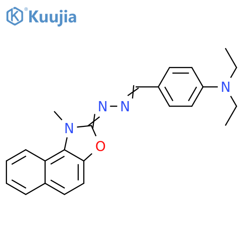 Benzaldehyde, 4-(diethylamino)-, 2-(1-methylnaphth[1,2-d]oxazol-2(1H)-ylidene)hydrazone structure