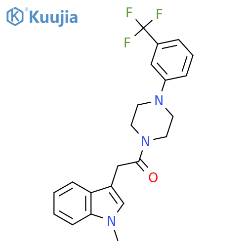 2-(1-methyl-1H-indol-3-yl)-1-{4-3-(trifluoromethyl)phenylpiperazin-1-yl}ethan-1-one structure