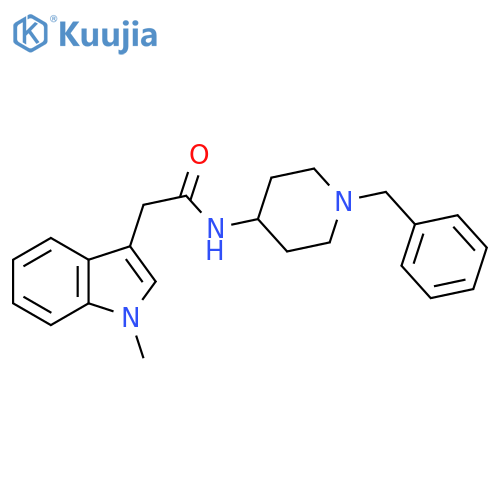 N-(1-benzylpiperidin-4-yl)-2-(1-methyl-1H-indol-3-yl)acetamide structure