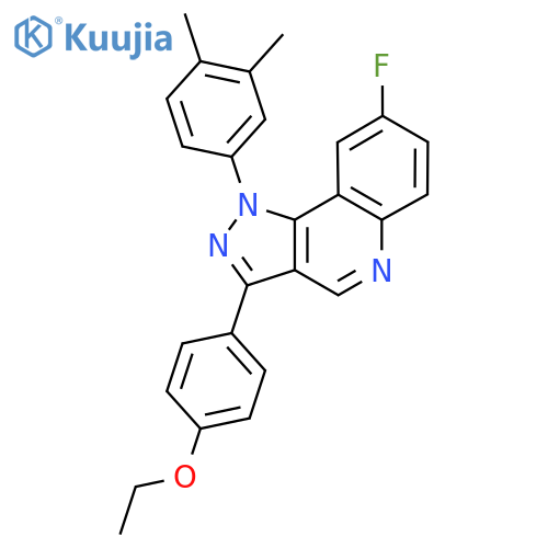 1-(3,4-dimethylphenyl)-3-(4-ethoxyphenyl)-8-fluoro-1H-pyrazolo4,3-cquinoline structure