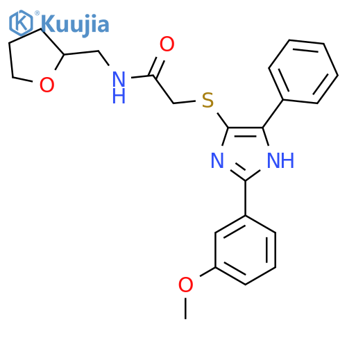 2-{2-(3-methoxyphenyl)-5-phenyl-1H-imidazol-4-ylsulfanyl}-N-(oxolan-2-yl)methylacetamide structure