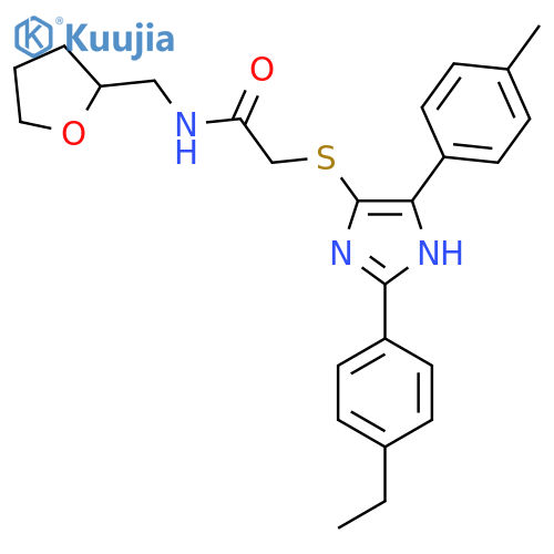 2-{2-(4-ethylphenyl)-5-(4-methylphenyl)-1H-imidazol-4-ylsulfanyl}-N-(oxolan-2-yl)methylacetamide structure