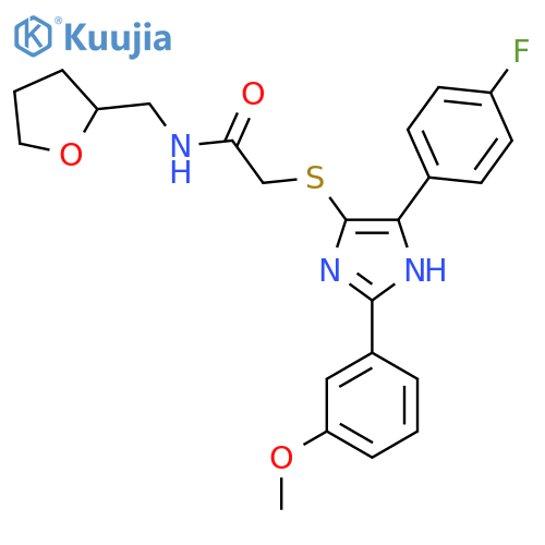 2-{5-(4-fluorophenyl)-2-(3-methoxyphenyl)-1H-imidazol-4-ylsulfanyl}-N-(oxolan-2-yl)methylacetamide structure