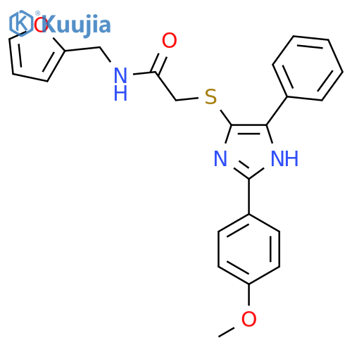 N-(furan-2-yl)methyl-2-{2-(4-methoxyphenyl)-5-phenyl-1H-imidazol-4-ylsulfanyl}acetamide structure