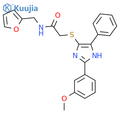 N-(furan-2-yl)methyl-2-{2-(3-methoxyphenyl)-5-phenyl-1H-imidazol-4-ylsulfanyl}acetamide structure