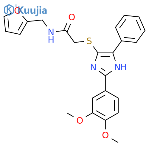 2-{2-(3,4-dimethoxyphenyl)-5-phenyl-1H-imidazol-4-ylsulfanyl}-N-(furan-2-yl)methylacetamide structure