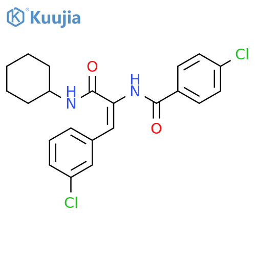 Benzamide,4-chloro-N-[2-(3-chlorophenyl)-1-[(cyclohexylamino)carbonyl]ethenyl]- structure