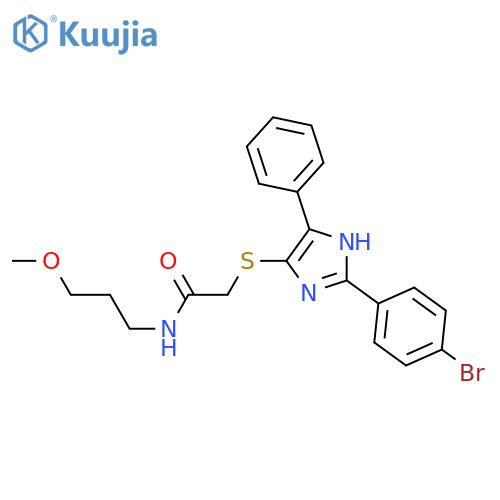 2-{2-(4-bromophenyl)-5-phenyl-1H-imidazol-4-ylsulfanyl}-N-(3-methoxypropyl)acetamide structure