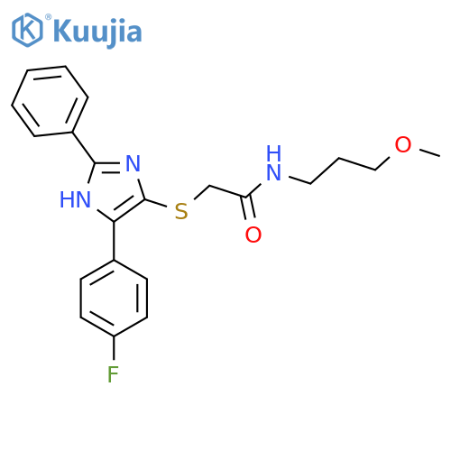 2-{5-(4-fluorophenyl)-2-phenyl-1H-imidazol-4-ylsulfanyl}-N-(3-methoxypropyl)acetamide structure