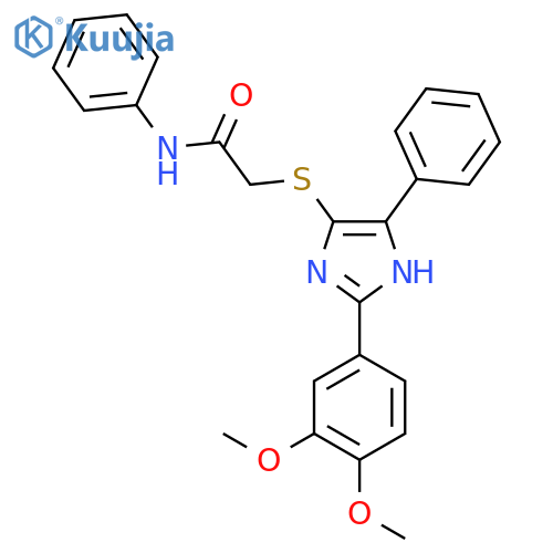 2-{2-(3,4-dimethoxyphenyl)-5-phenyl-1H-imidazol-4-ylsulfanyl}-N-phenylacetamide structure