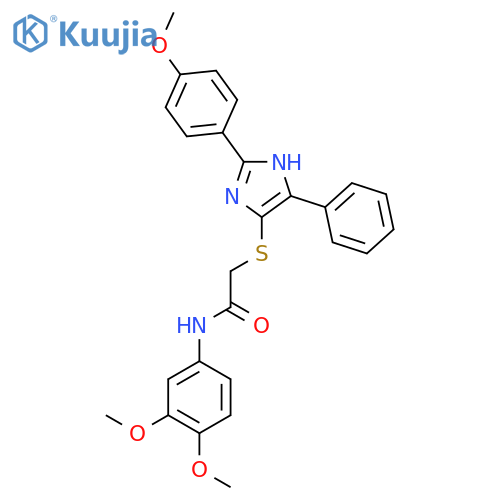 N-(3,4-dimethoxyphenyl)-2-{2-(4-methoxyphenyl)-5-phenyl-1H-imidazol-4-ylsulfanyl}acetamide structure