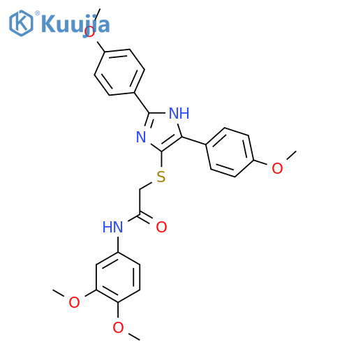 2-{2,5-bis(4-methoxyphenyl)-1H-imidazol-4-ylsulfanyl}-N-(3,4-dimethoxyphenyl)acetamide structure