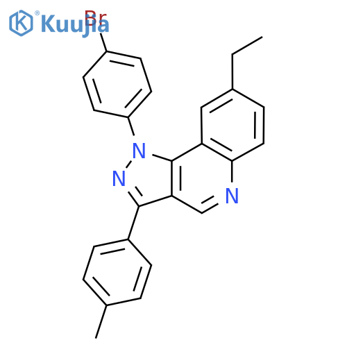 1-(4-bromophenyl)-8-ethyl-3-(4-methylphenyl)-1H-pyrazolo4,3-cquinoline structure