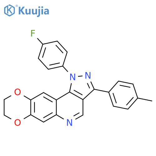 12-(4-fluorophenyl)-14-(4-methylphenyl)-4,7-dioxa-12,13,17-triazatetracyclo8.7.0.0^{3,8}.0^{11,15}heptadeca-1,3(8),9,11(15),13,16-hexaene structure