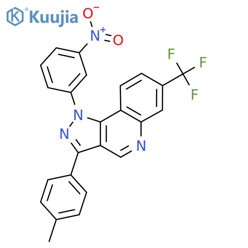 3-(4-methylphenyl)-1-(3-nitrophenyl)-7-(trifluoromethyl)-1H-pyrazolo4,3-cquinoline structure